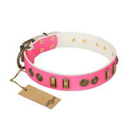 Bright Dog Collar for Stylish Girls "Pink Amulet" FDT Artisan Bright Dog Collar for Stylish Girls "Pink Amulet" FDT Artisan