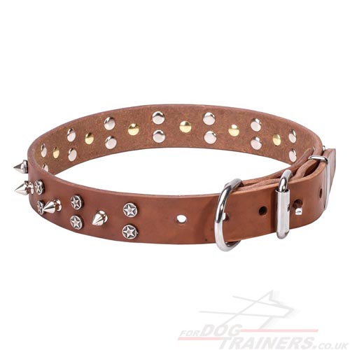 Natural Leather Dog Collar