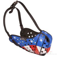 Leather Dog Muzzles for Sale for K-9 Dogs "American Pride"