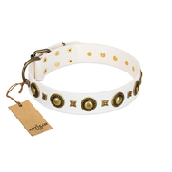 Designer Studded White and Gold Dog Collar from FDT Artisan Designer Studded White and Gold Dog Collar from FDT Artisan